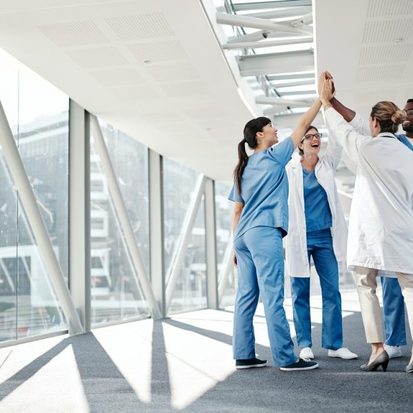 Shot of a group of medical practitioners celebrating their success